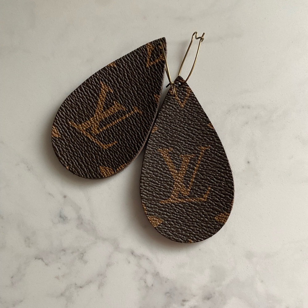 Upcycled LV Earrings